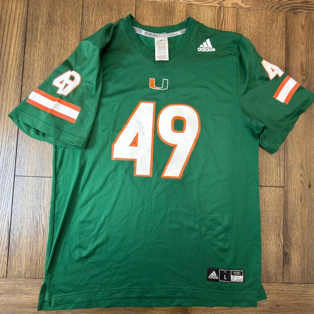 Adidas Miami Hurricanes Yayi Bondje 49 Football Jersey Green Mens Large